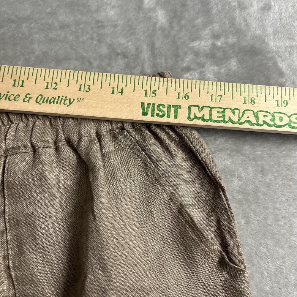 IXIMO Pants Womens XL Beige 100% Linen Straight Leg Elastic Waist Ankle Boho - Picture 9 of 12